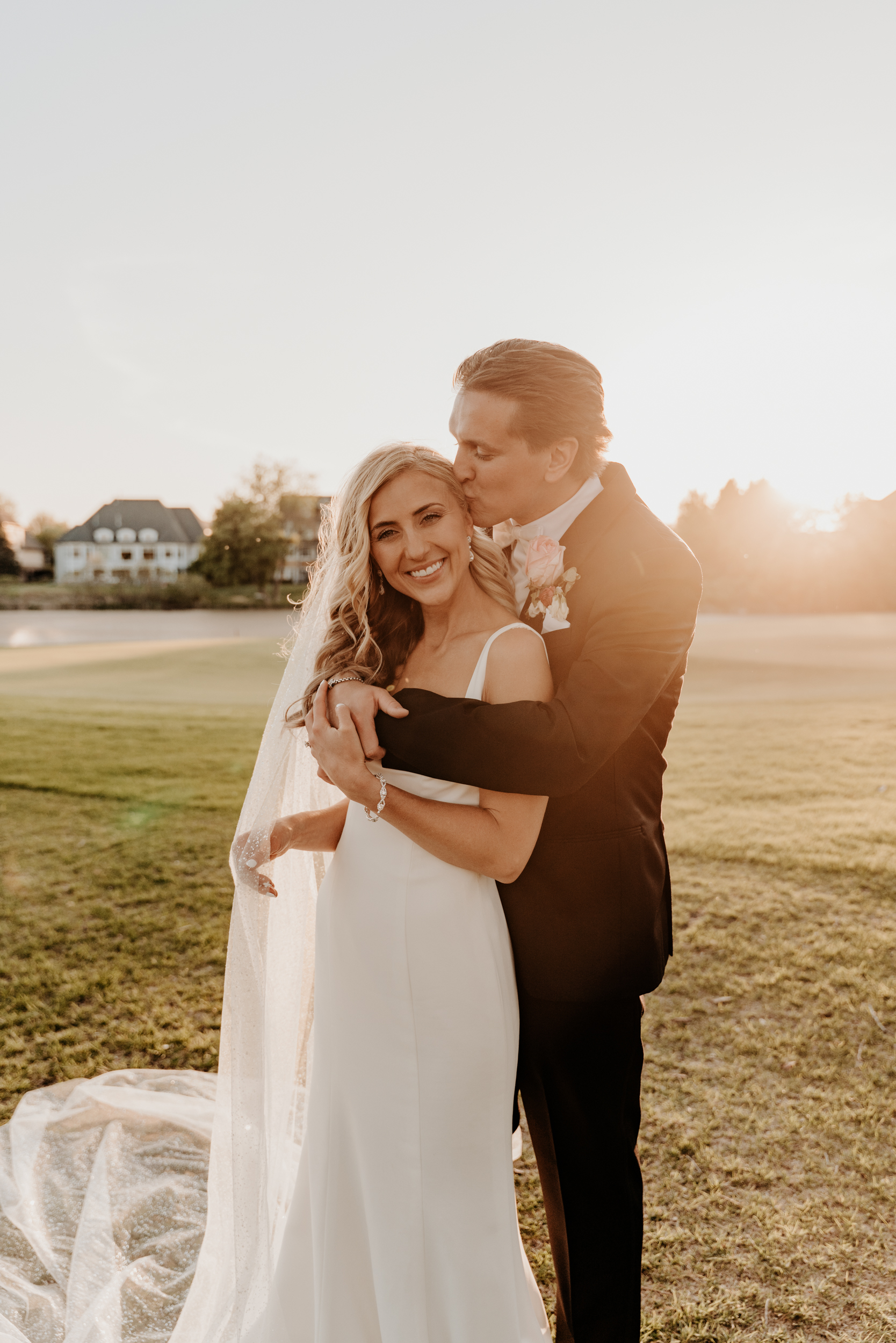 golden hour couple portrait at bearpath wedding venue in eden prairie